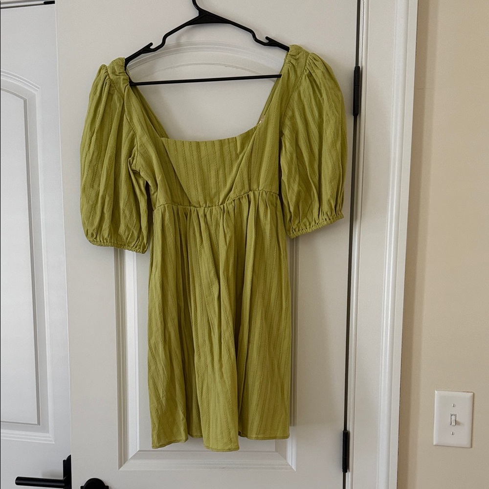 Show Me Your MuMu Lime Green Puff Sleeve Mini Dress